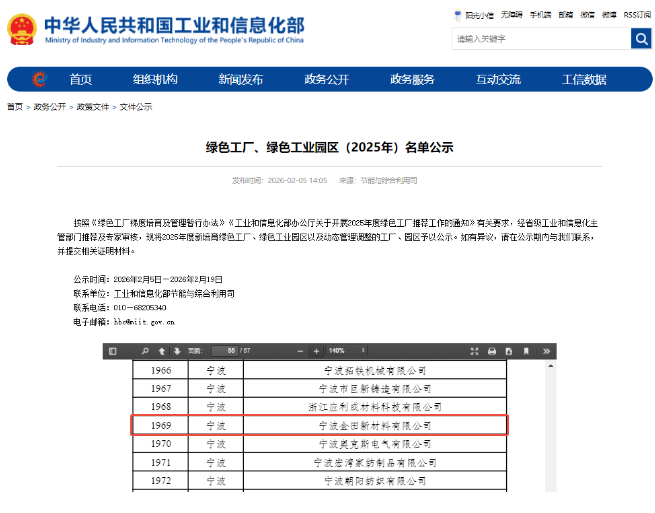 Honor | Jintian Copper was Rated as National Green Factory